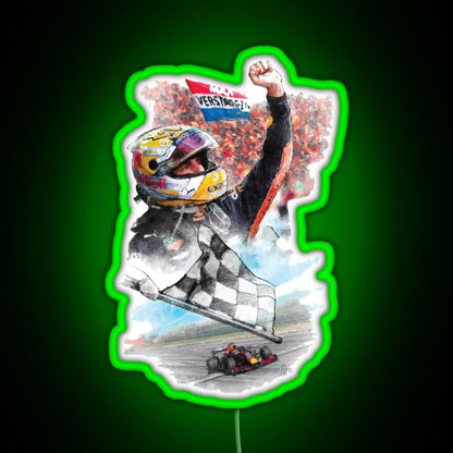 Max Verstappen Graphic Drawing F1 2021 Rgb Led Neon Sign Pop Wall Art - Shineneon