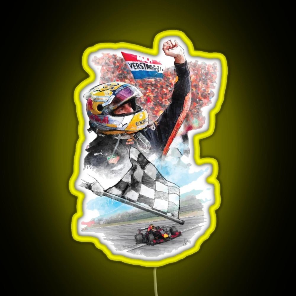 Max Verstappen Graphic Drawing F1 2021 Rgb Led Neon Sign Pop Wall Art - Shineneon