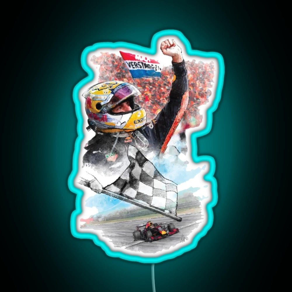 Max Verstappen Graphic Drawing F1 2021 Rgb Led Neon Sign Pop Wall Art - Shineneon