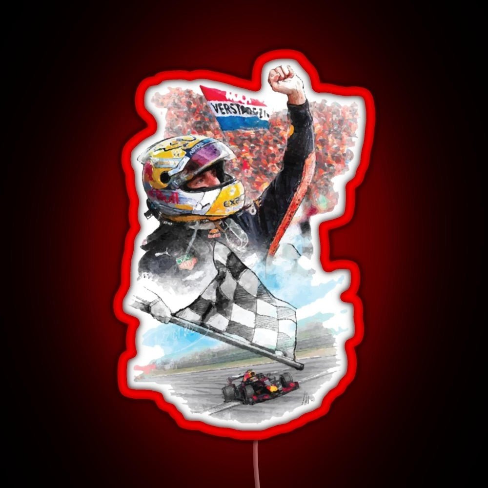 Max Verstappen Graphic Drawing F1 2021 Rgb Led Neon Sign Pop Wall Art - Shineneon