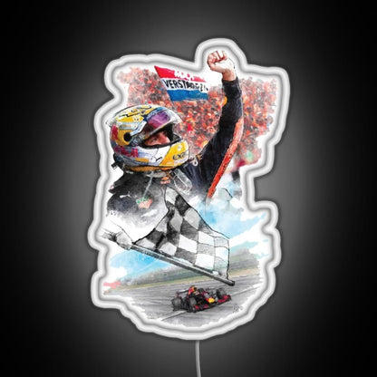Max Verstappen Graphic Drawing F1 2021 Rgb Led Neon Sign Pop Wall Art - Shineneon