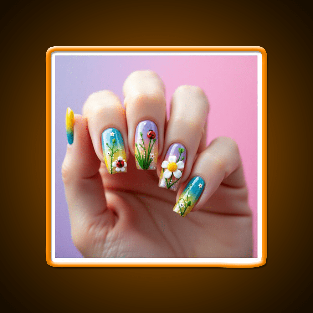 Maximalist Spring Nails 3D Rainbow Art Nail Salon Led Neon Sign Rgb Color - Shineneon