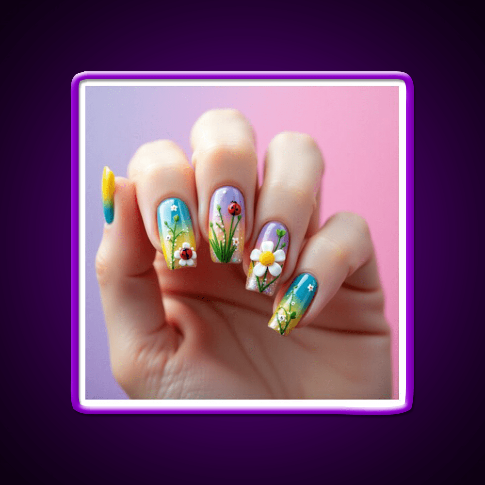 Maximalist Spring Nails 3D Rainbow Art Nail Salon Led Neon Sign Rgb Color - Shineneon