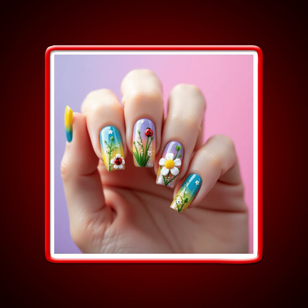Maximalist Spring Nails 3D Rainbow Art Nail Salon Led Neon Sign Rgb Color - Shineneon