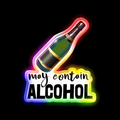 May Contain Alcohol Man Cave Bar Led Neon Sign Rgb Color