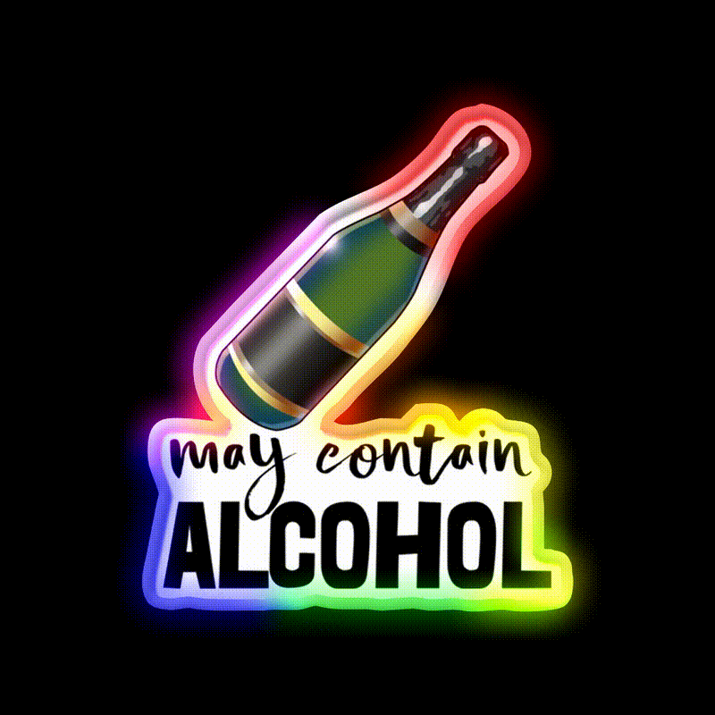 May Contain Alcohol Man Cave Bar Led Neon Sign Rgb Color