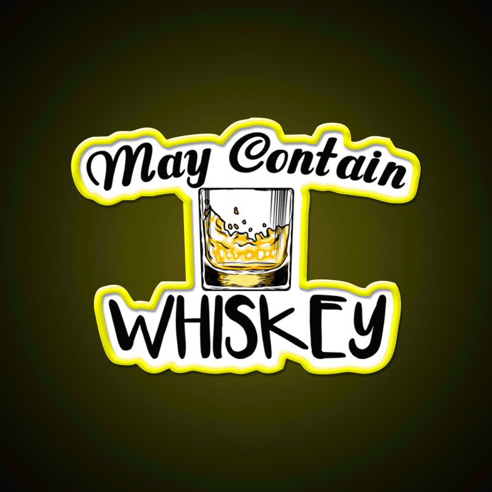 May Contain Whiskey Funny Gifts Whiskey Drink Bar Led Neon Sign Rgb Color