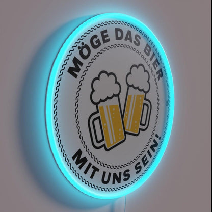 May The Beer Be With Us Saying 3c Pos Rgb Led Neon Sign - LED neon sign close-up detail