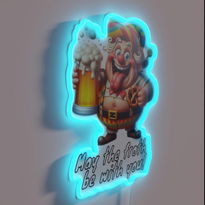 May The Froth Be With You Rgb Led Neon Sign Restaurant Wall Art - LED neon sign close-up detail