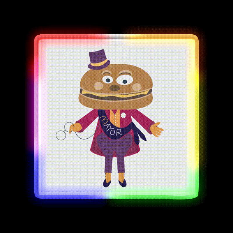 Mayor Mccheese Fast Food Led Neon Sign For Burger Place Rgb Color - LED neon sign close-up detail