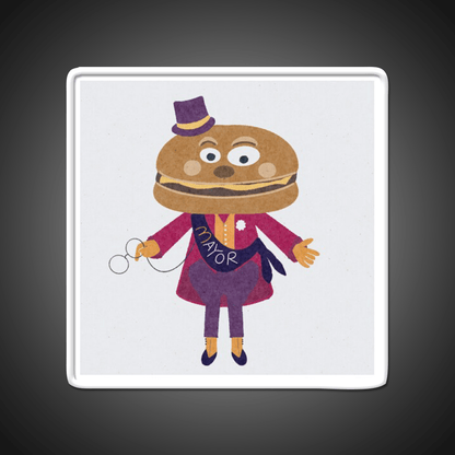 Mayor Mccheese Fast Food Led Neon Sign For Burger Place Rgb Color - Shineneon