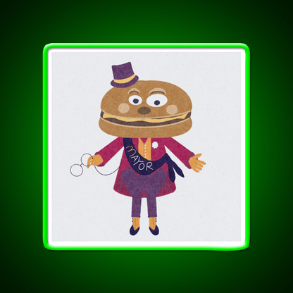 Mayor Mccheese Fast Food Led Neon Sign For Burger Place Rgb Color - Shineneon