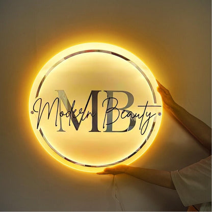 Mb Modern Beauty Acrylic Business Logo Sign - Shineneon