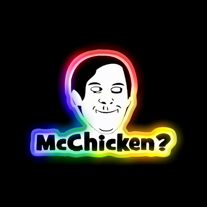Mcchicken Fast Food Led Neon Sign For Burger Place Rgb Color - LED neon sign close-up detail