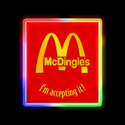 Mcdingles Family Friendly Shirt Fast Food Led Neon Sign For Burger Place Rgb Color - LED neon sign close-up detail