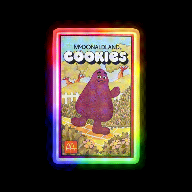 Mcdonaldland Cookies Fast Food Led Neon Sign For Burger Place Rgb Color - LED neon sign close-up detail