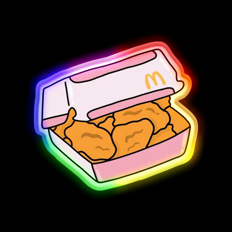 Mcdonalds Chicken Nugget Fast Food Led Neon Sign For Burger Place Rgb Color - LED neon sign close-up detail