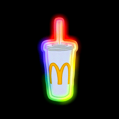 Mcdonalds Cup Fast Food Led Neon Sign For Burger Place Rgb Color - LED neon sign close-up detail