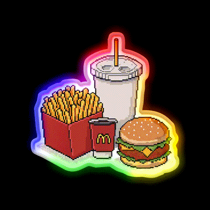 Mcdonalds Fast Food Led Neon Sign For Burger Place Rgb Color - LED neon sign close-up detail