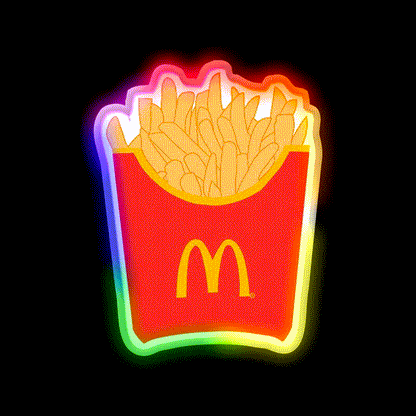 Mcdonalds French Fries Fast Food Led Neon Sign For Burger Place Wall Art Rgb Color - LED neon sign close-up detail