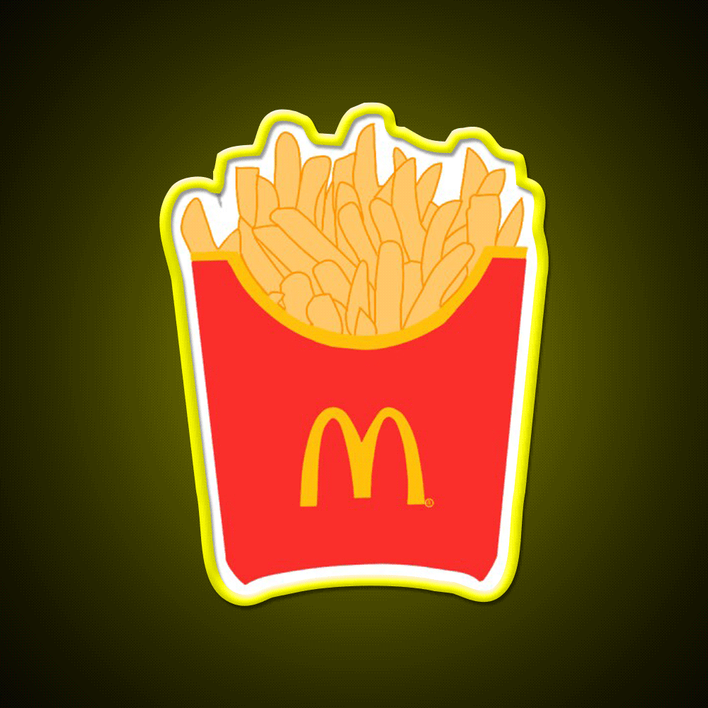 Mcdonalds French Fries Fast Food Led Neon Sign For Burger Place Wall Art Rgb Color - Custom LED neon sign front view