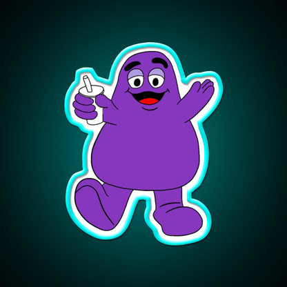 Mcdonalds Grimace Mascot Fast Food Led Neon Sign For Burger Place Rgb Color - Shineneon