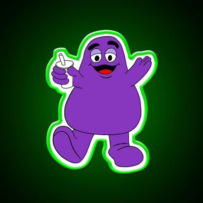 Mcdonalds Grimace Mascot Fast Food Led Neon Sign For Burger Place Rgb Color - Shineneon