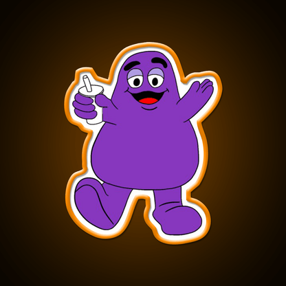 Mcdonalds Grimace Mascot Fast Food Led Neon Sign For Burger Place Rgb Color - Shineneon
