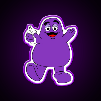 Mcdonalds Grimace Mascot Fast Food Led Neon Sign For Burger Place Rgb Color - Shineneon