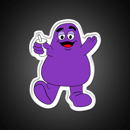 Mcdonalds Grimace Mascot Fast Food Led Neon Sign For Burger Place Rgb Color - Shineneon