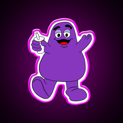 Mcdonalds Grimace Mascot Fast Food Led Neon Sign For Burger Place Rgb Color - Shineneon