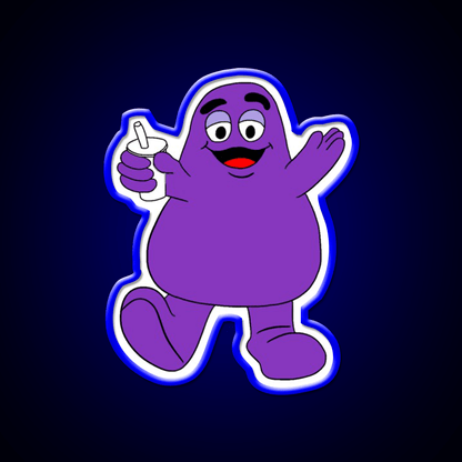 Mcdonalds Grimace Mascot Fast Food Led Neon Sign For Burger Place Rgb Color - Shineneon