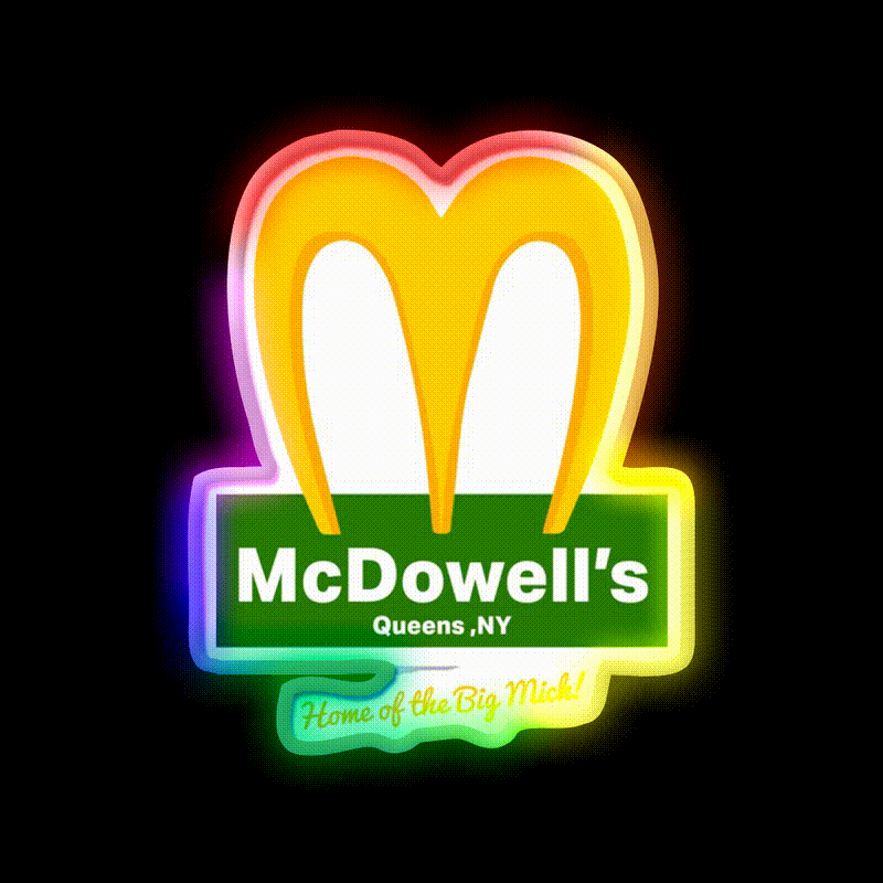 Mcdowells Restaurant Fast Food Led Neon Sign For Burger Place Rgb Color - LED neon sign close-up detail