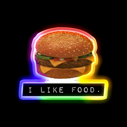 Mcfood Fast Food Led Neon Sign For Burger Place Rgb Color - LED neon sign close-up detail