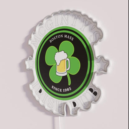 Mcgintysirish Pub Rgb Led Neon Sign - Neon sign mounted on wall in room