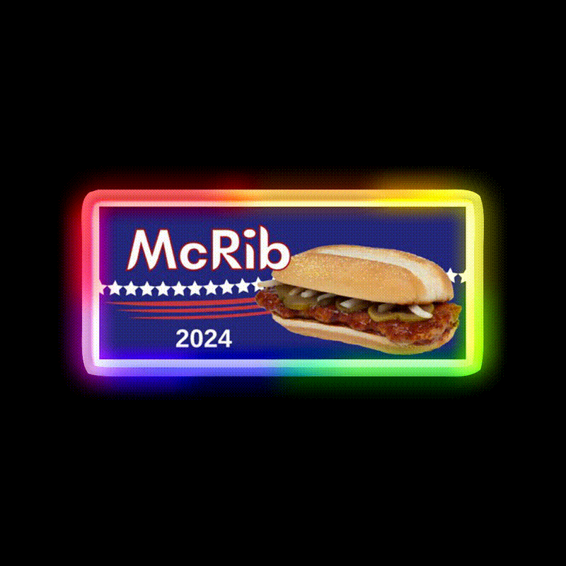 Mcrib 2024 Mcdonalds Bumper Fast Food Led Neon Sign For Burger Place Rgb Color