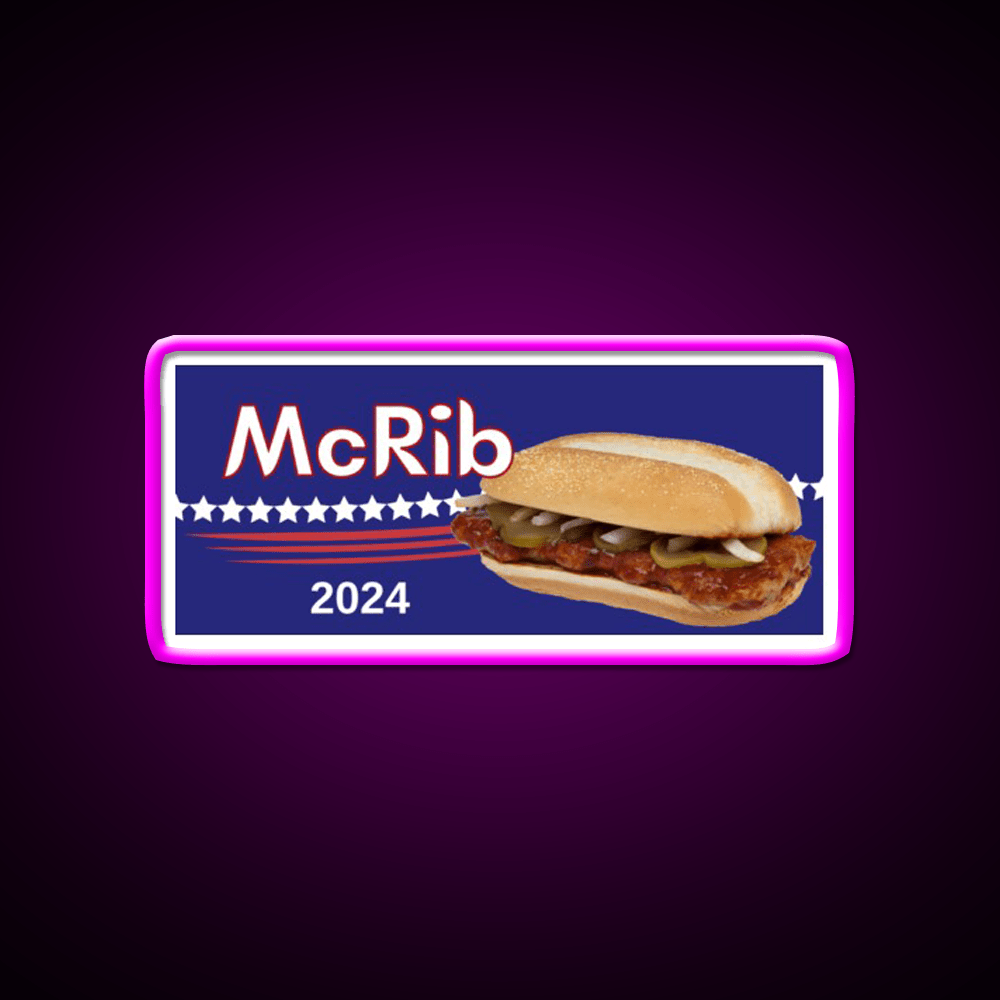 Mcrib 2024 Mcdonalds Bumper Fast Food Led Neon Sign For Burger Place Rgb Color - Shineneon