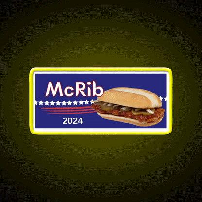 Mcrib 2024 Mcdonalds Bumper Fast Food Led Neon Sign For Burger Place Rgb Color - Custom LED neon sign front view