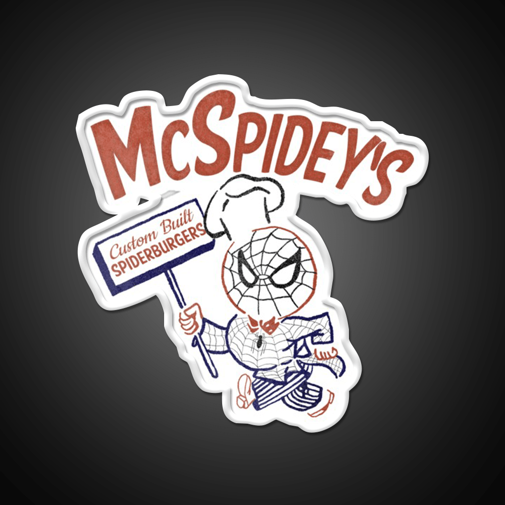 Mcspideys Spiderburgers Fast Food Led Neon Sign For Burger Place Rgb Color - Shineneon