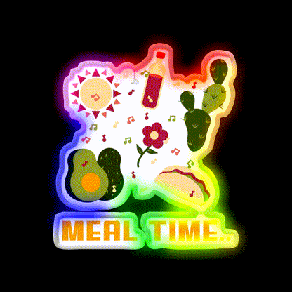 Meal Time Snack Food Led Neon Sign Rgb Color - LED neon sign close-up detail