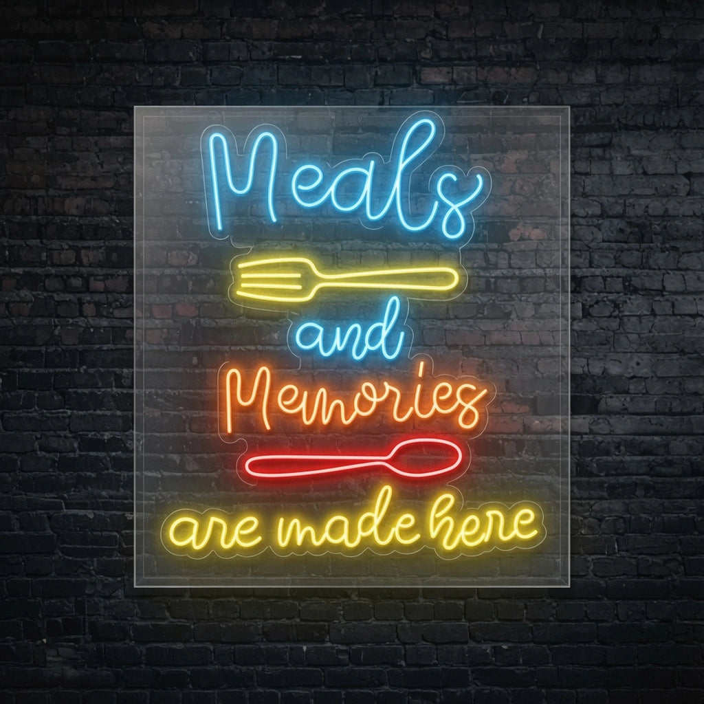 Meals And Memories Are Made Here Room Decor LED Neon Sign - 01 Original Product Image