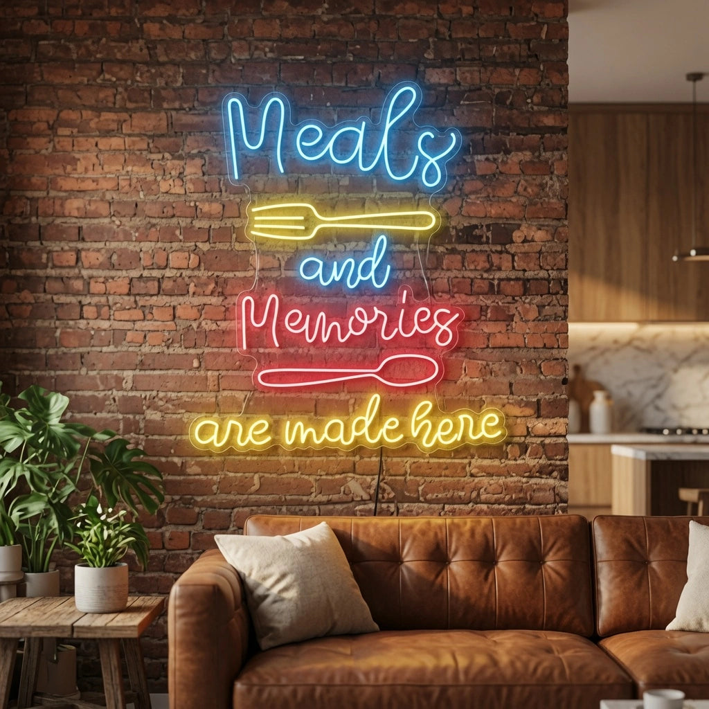 Meals And Memories Are Made Here Room Decor LED Neon Sign - 02 High-Converting Product Image