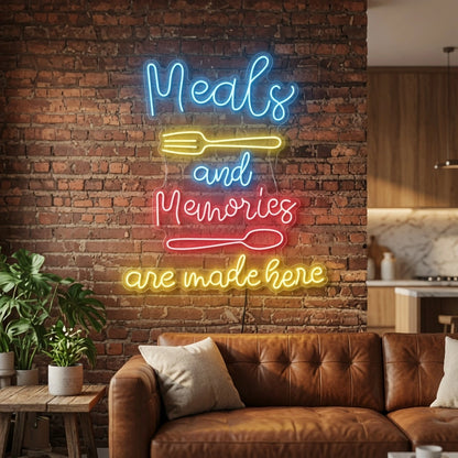 Meals And Memories Are Made Here Room Decor LED Neon Sign - 02 High-Converting Product Image