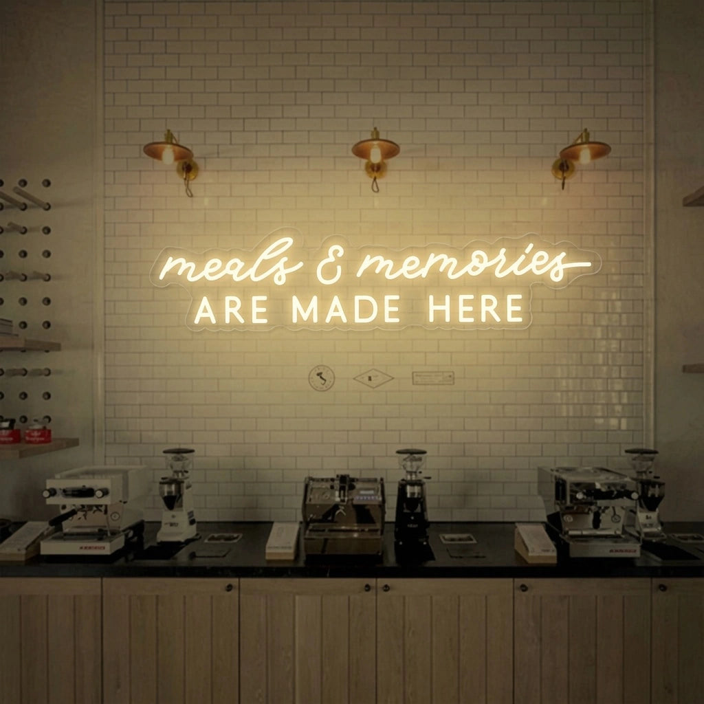 Meals And Memories Are Made Here Wall Art LED Neon Sign - 01 Original Product Image