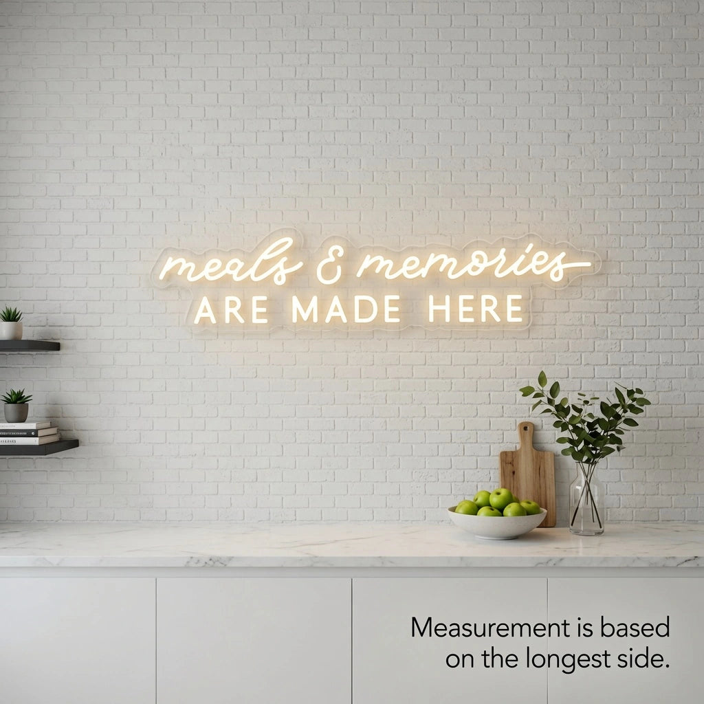 Meals And Memories Are Made Here Wall Art LED Neon Sign - 04 Size Image