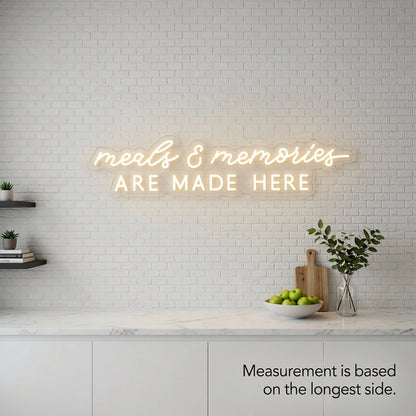 Meals And Memories Are Made Here Wall Art LED Neon Sign - 04 Size Image