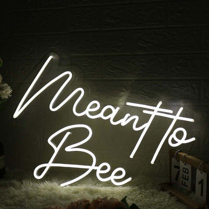 Meant To Bee White Led Neon Sign - Shineneon