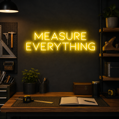 Measure Everything Wall Decor LED Neon Sign - 05 Color Grid
