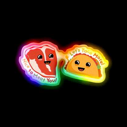 Meat Greet Taco Led Neon Sign Mexican Food Sign Rgb Color - LED neon sign close-up detail