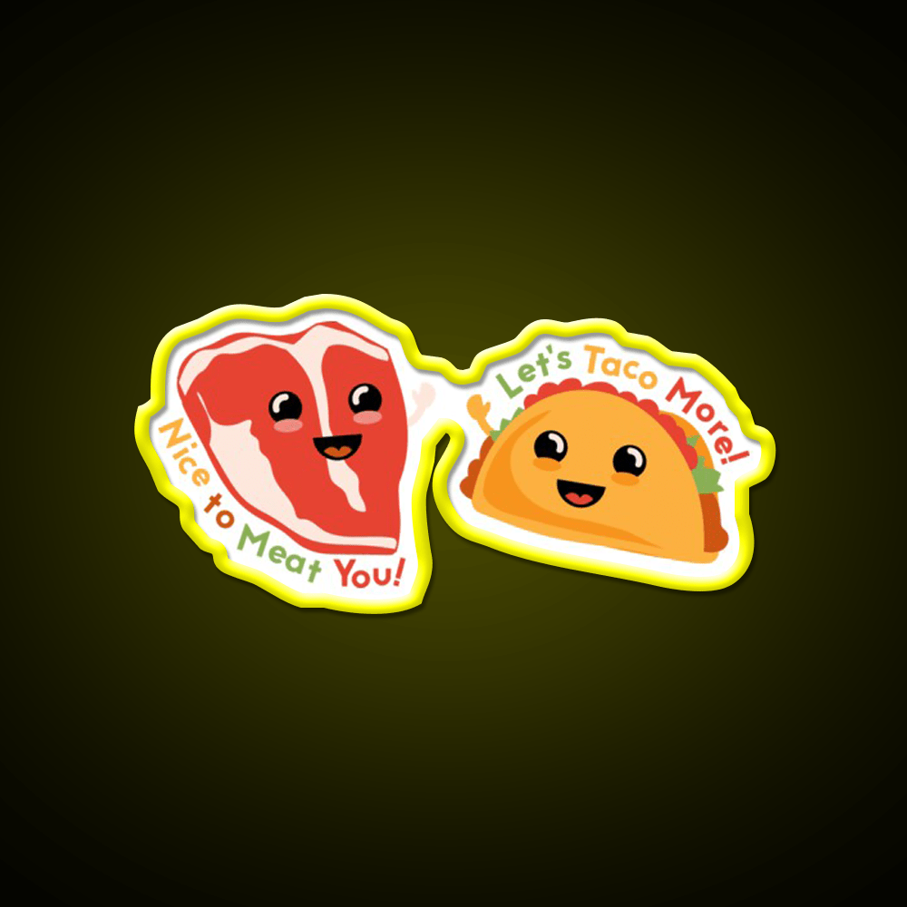 Meat Greet Taco Led Neon Sign Mexican Food Sign Rgb Color - Shineneon